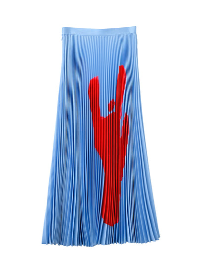 Drawing Of Chairs Pleated Skirt Light Blue