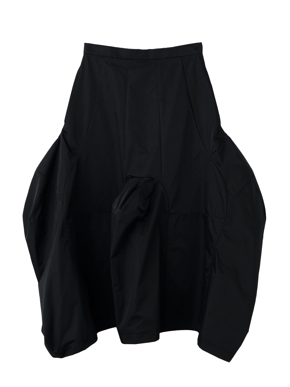 Chair Motif Solid Midi Skirt Black