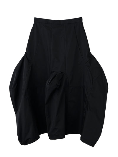 Chair Motif Solid Midi Skirt Black