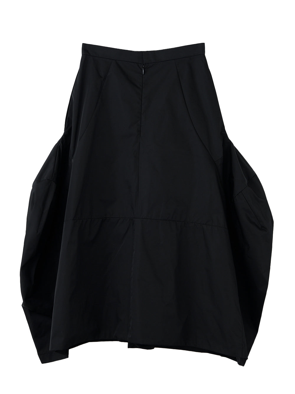 Chair Motif Solid Midi Skirt Black