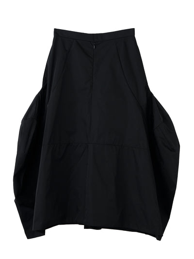 Chair Motif Solid Midi Skirt Black