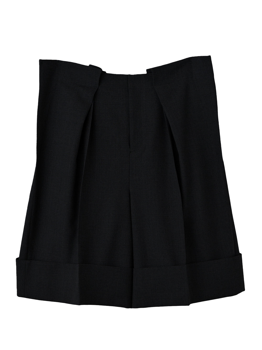 Tucked Bermuda Pants Black