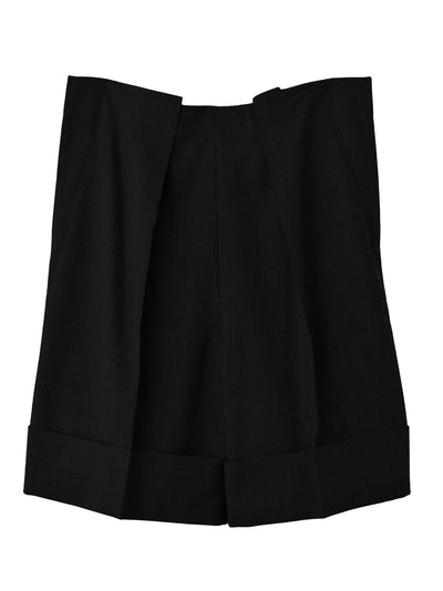 Tucked Bermuda Pants Black