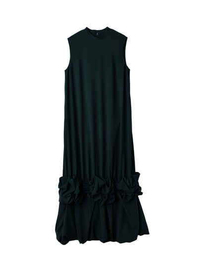 Balloon Frilly Tanktop Dress Dark Green