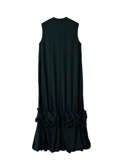 Balloon Frilly Tanktop Dress Dark Green
