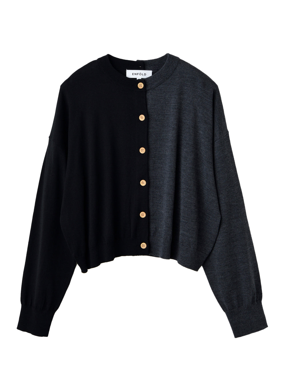 Bicolor Cardigan Black