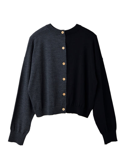 Bicolor Cardigan Black