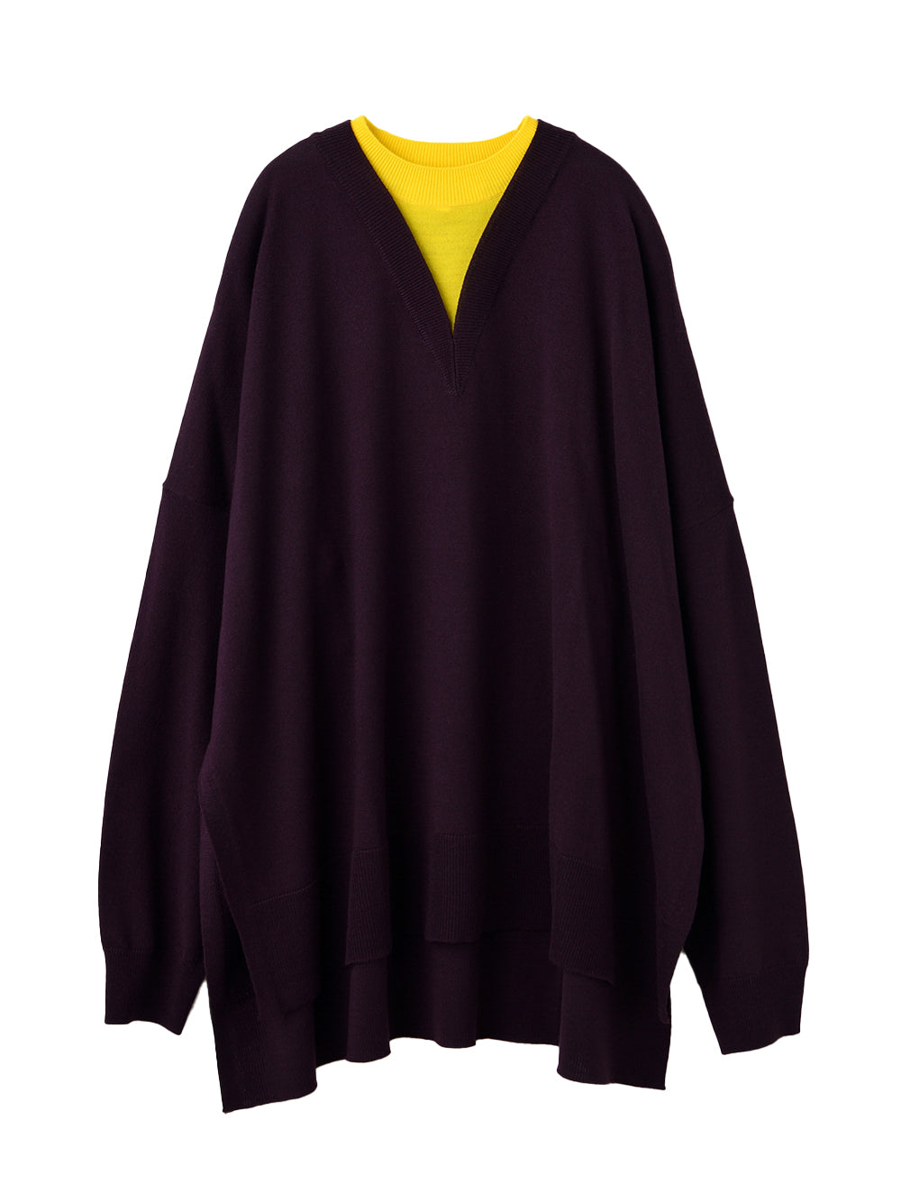High Gauge Layered Pullover Bordeaux