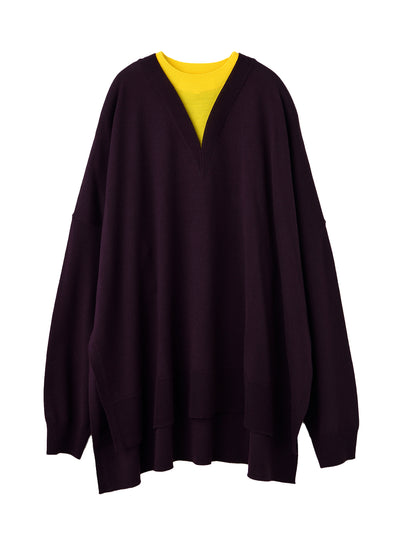 High Gauge Layered Pullover Bordeaux