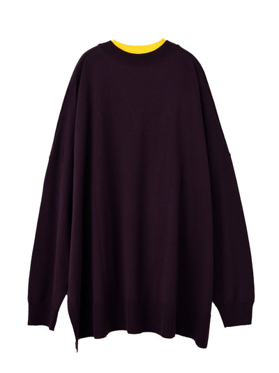High Gauge Layered Pullover Bordeaux