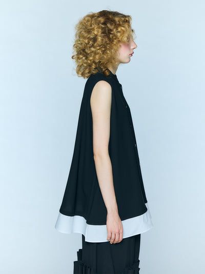 Layered A-Line Tanktop Black