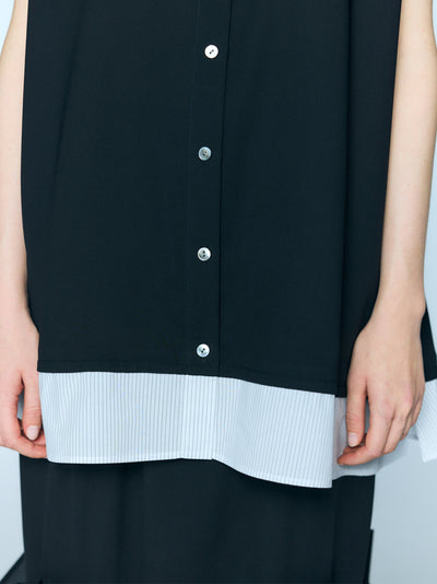 Layered A-Line Tanktop Black
