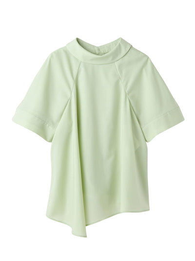 Light Green High Neck Half Sleeve Blouse Lightgreen