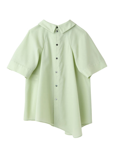 Light Green High Neck Half Sleeve Blouse Lightgreen
