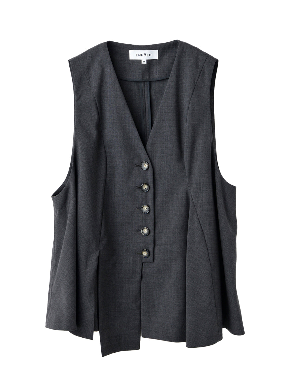 Flared Vest Charcoal Gray