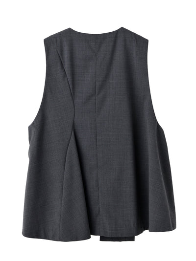 Flared Vest Charcoal Gray