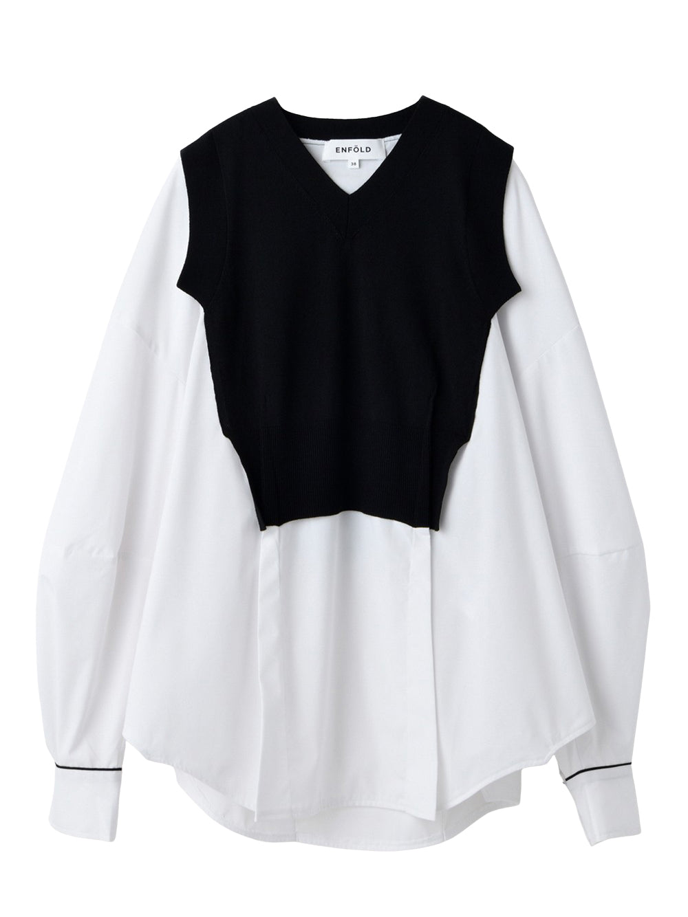 Layered Knit Pullover White