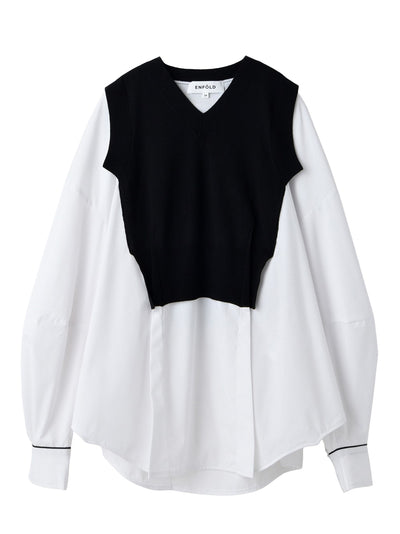 Layered Knit Pullover White