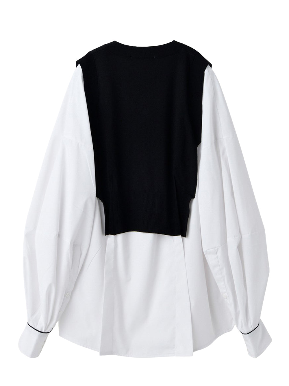 Layered Knit Pullover White