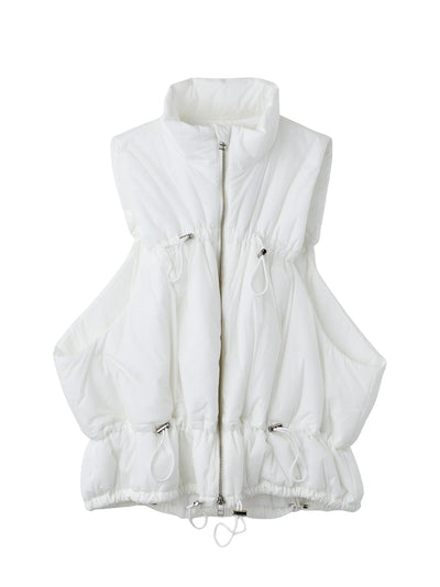 Padded Gather Vest White