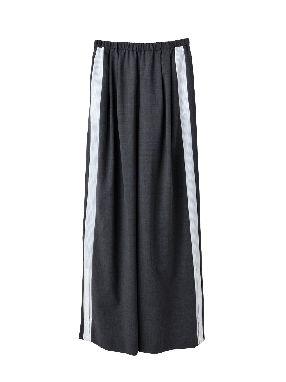 Shirt Layered Wide Pants Charcoal Gray