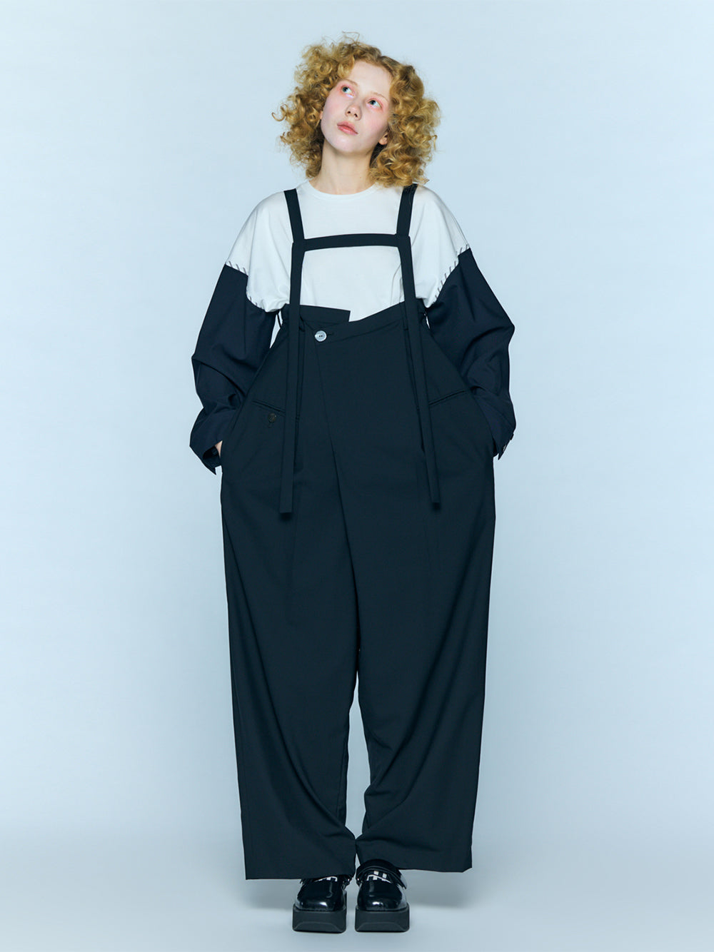 Cross Waist Overalls Black