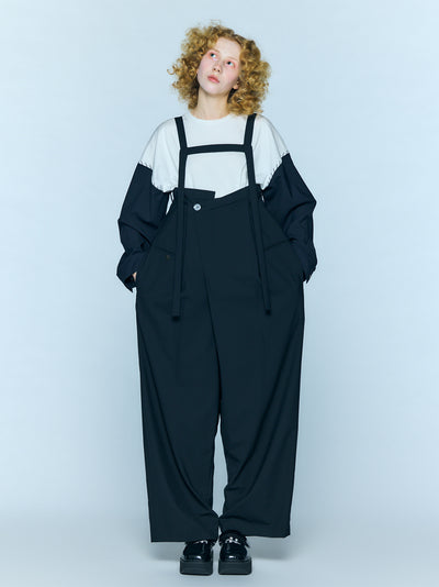 Cross Waist Overalls Black