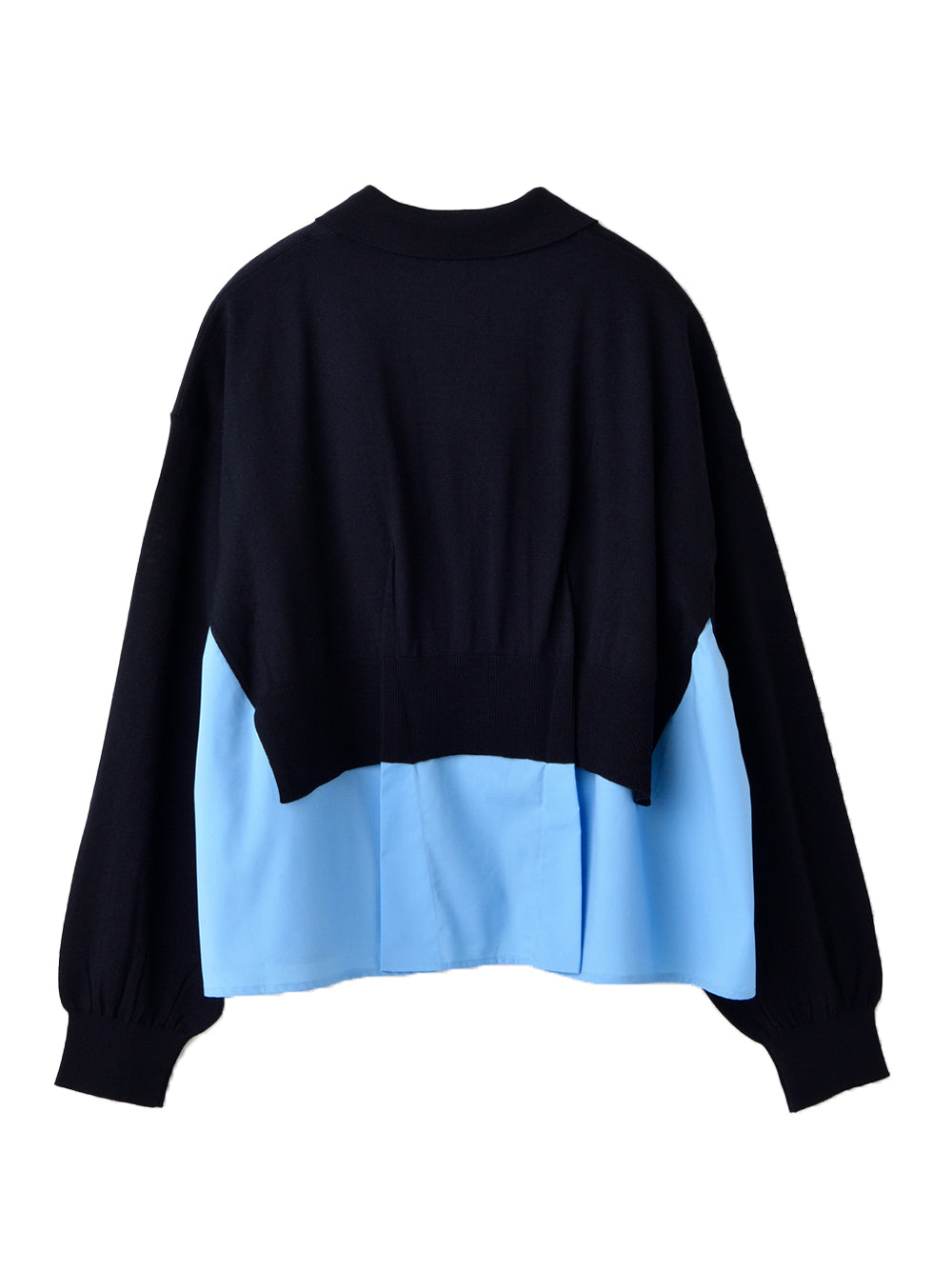 Layered Knit Cardigan Dark Navy