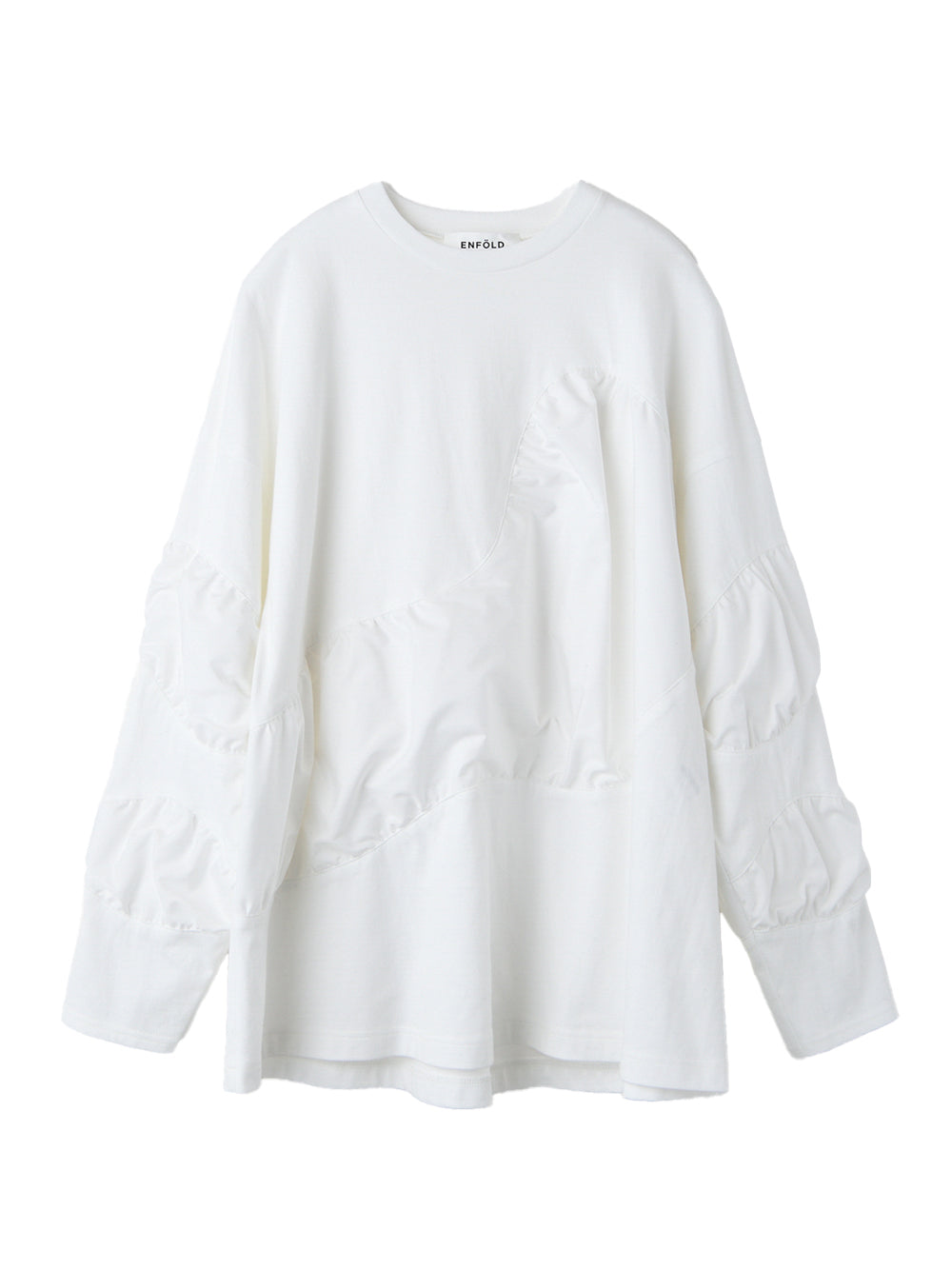 Puff-Sleeved Long T-Shirt White