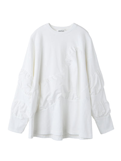 Puff-Sleeved Long T-Shirt White