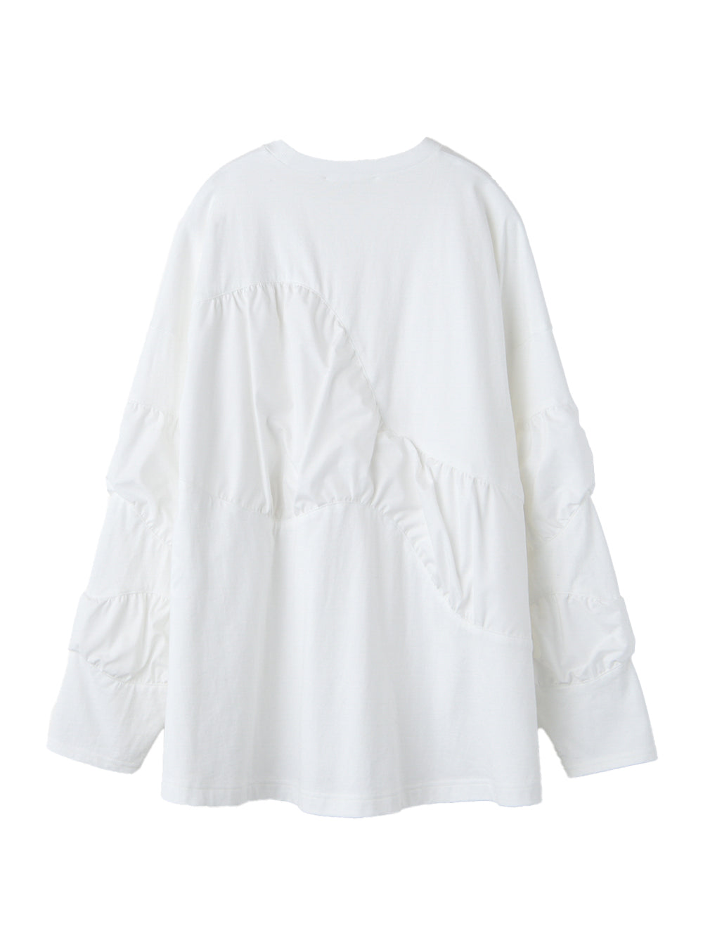 Puff-Sleeved Long T-Shirt White