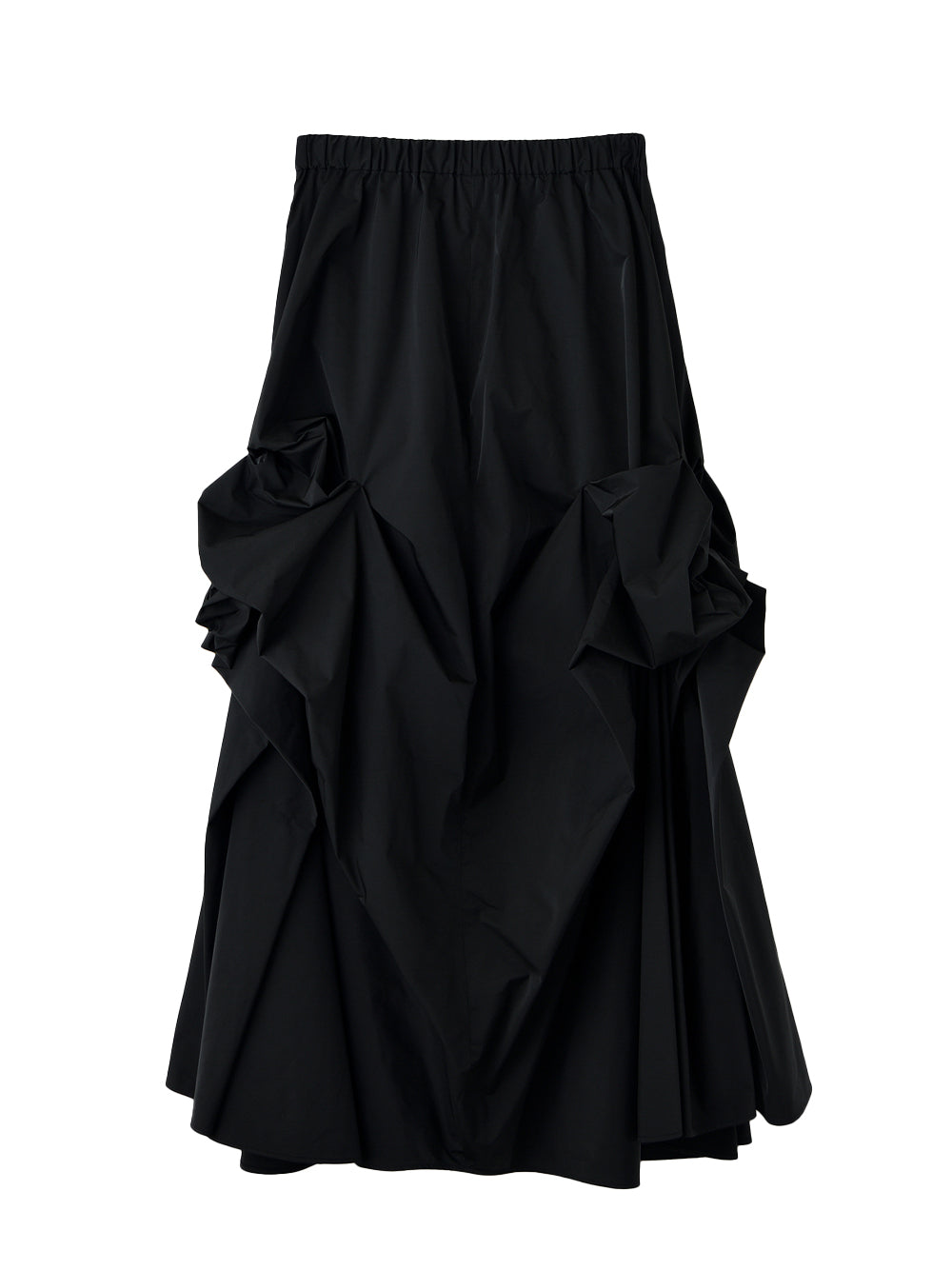 Ribbon Tucked Skirt Black