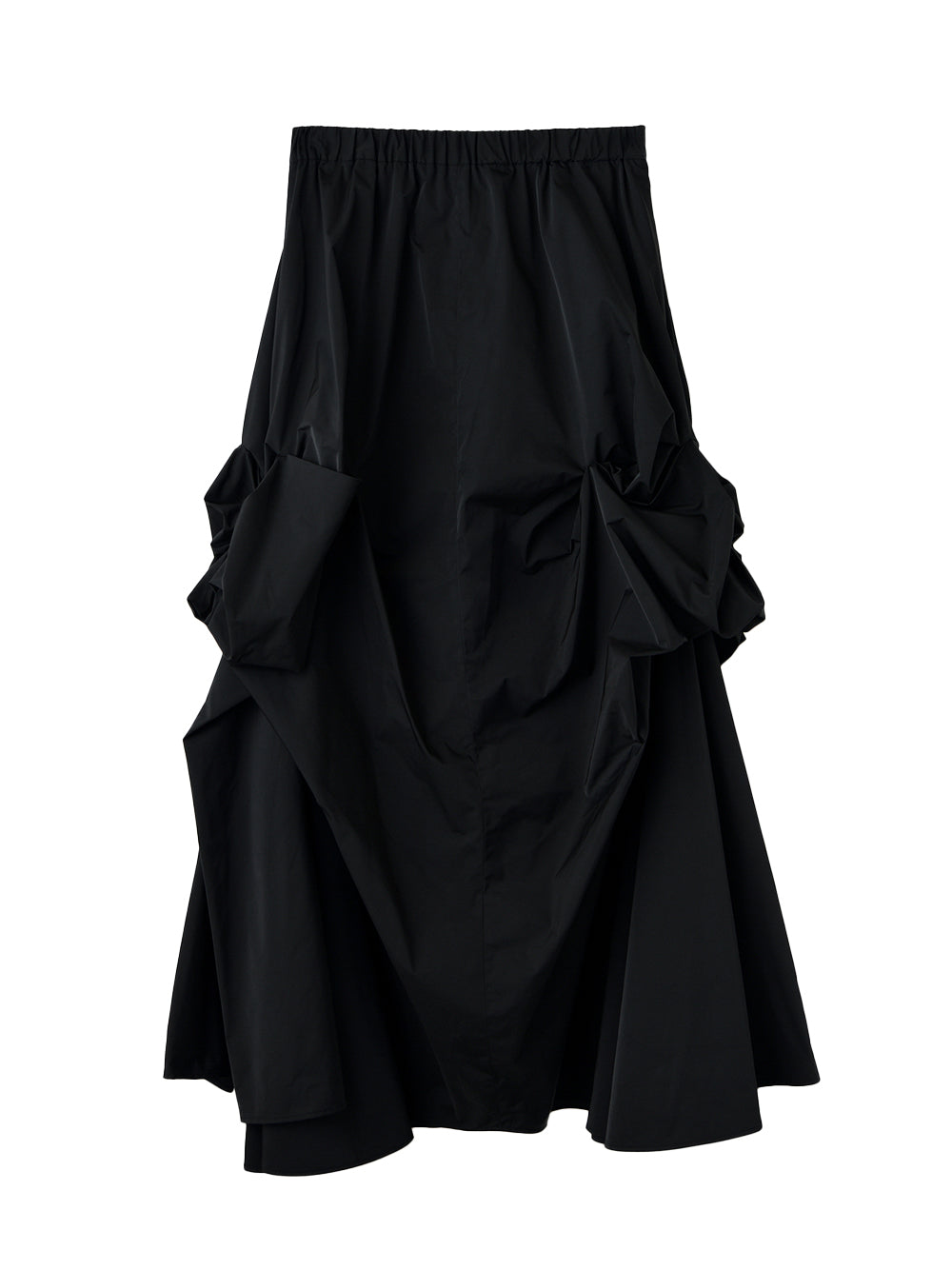 Ribbon Tucked Skirt Black