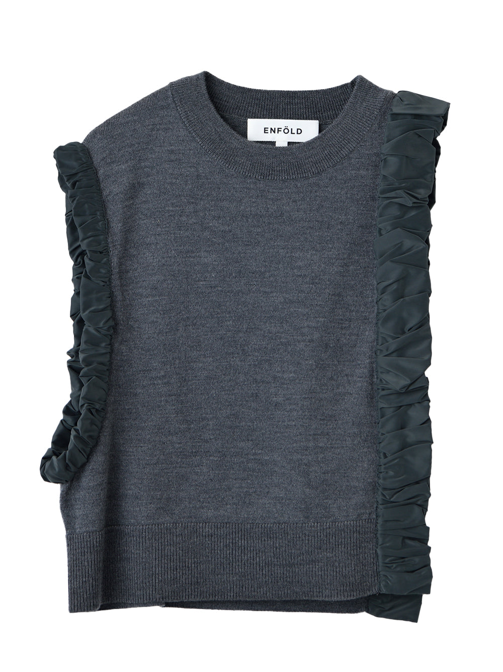 Asymmetrical Mini Vest Charcoal Gray
