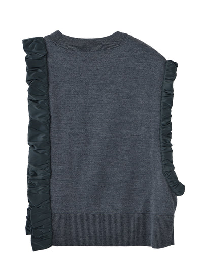 Asymmetrical Mini Vest Charcoal Gray