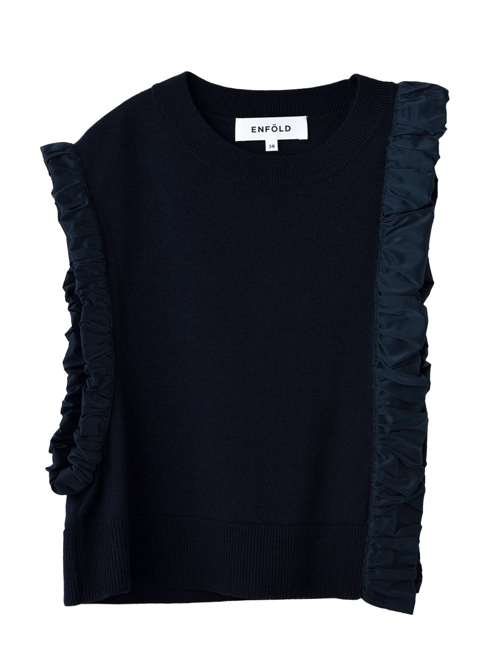 Asymmetrical Mini Vest Dark Navy