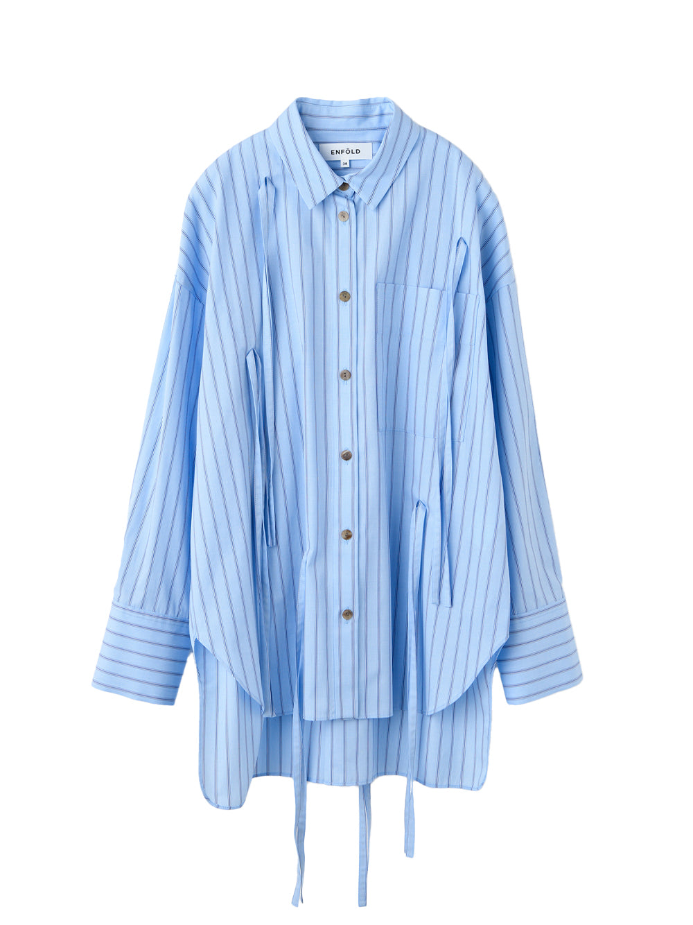Striped Ribbon Shirt Light Blue