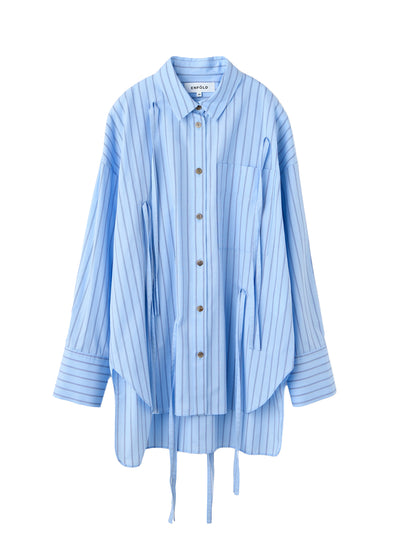 Striped Ribbon Shirt Light Blue