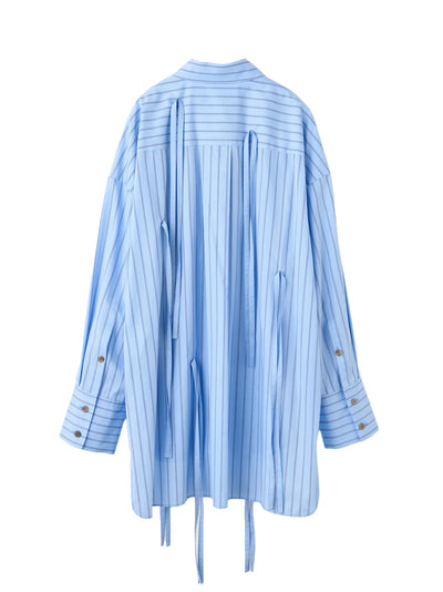 Striped Ribbon Shirt Light Blue