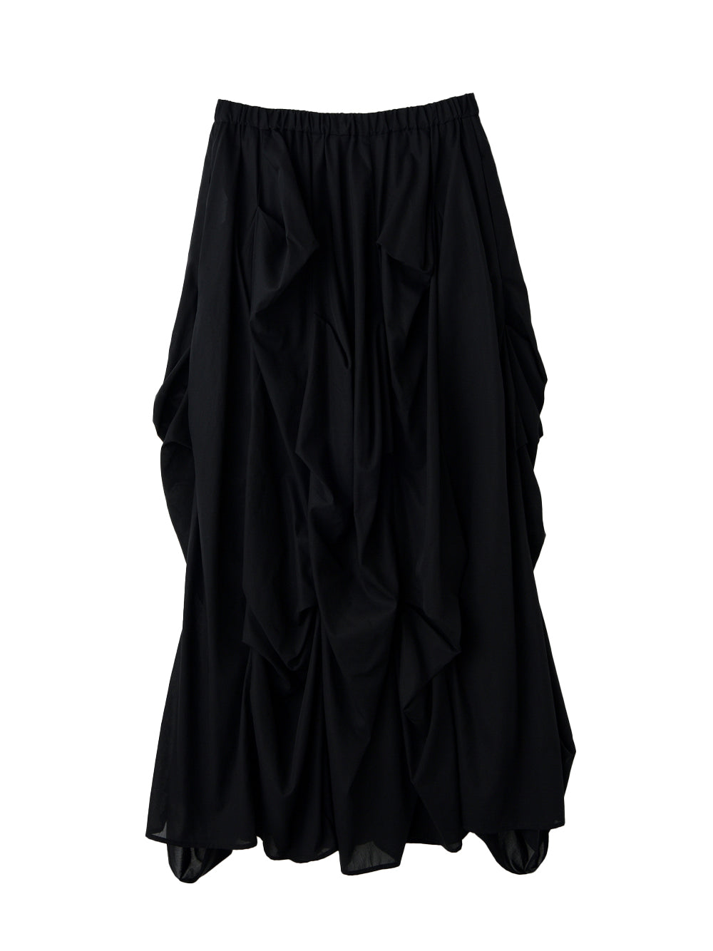 Vertical Gathered Skirt Black