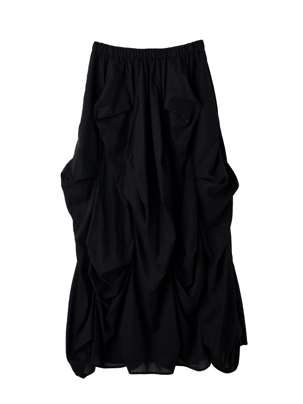 Vertical Gathered Skirt Black