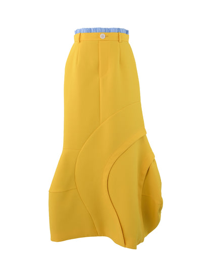 3D Mermaid Skirt Yellow