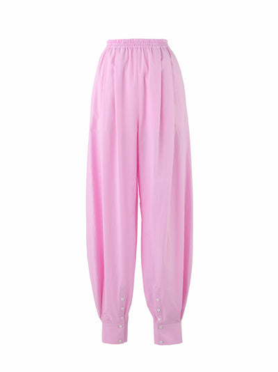 Curve-Hem Jogger Pants Light Pink
