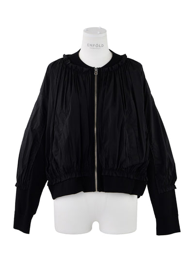 Knitted Taffeta Blouson Black