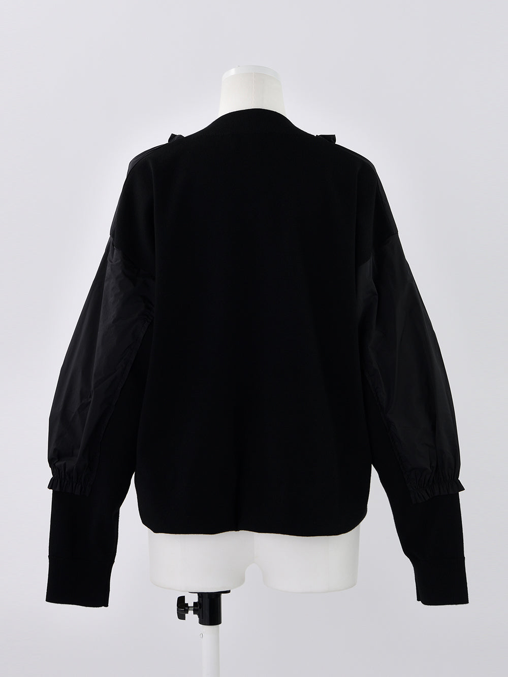 Knitted Taffeta Blouson Black