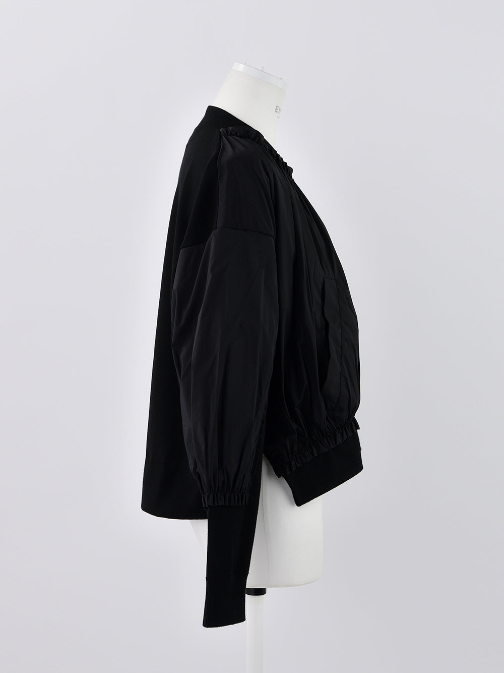 Knitted Taffeta Blouson Black