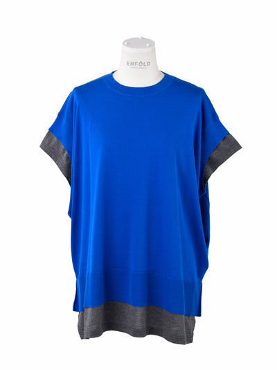 Knit Layered Pullover Blue