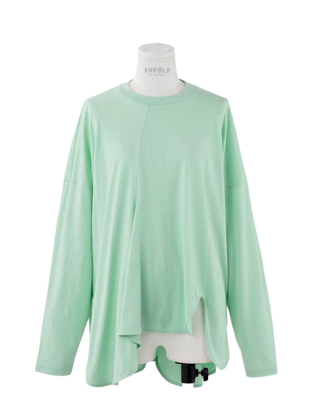 Asymmetrical Draped Long T-Shirt Light Mint