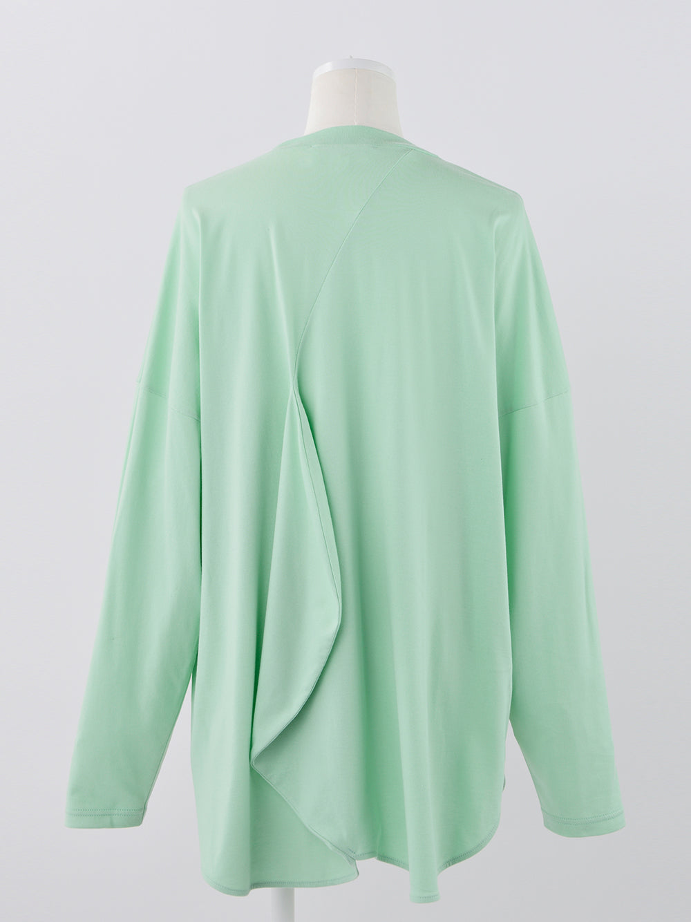 Asymmetrical Draped Long T-Shirt Light Mint