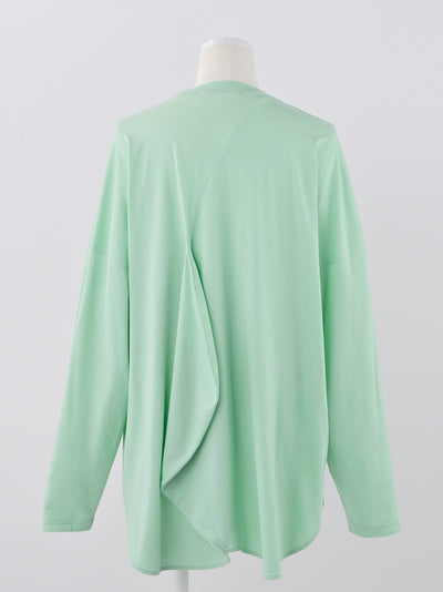 Asymmetrical Draped Long T-Shirt Light Mint